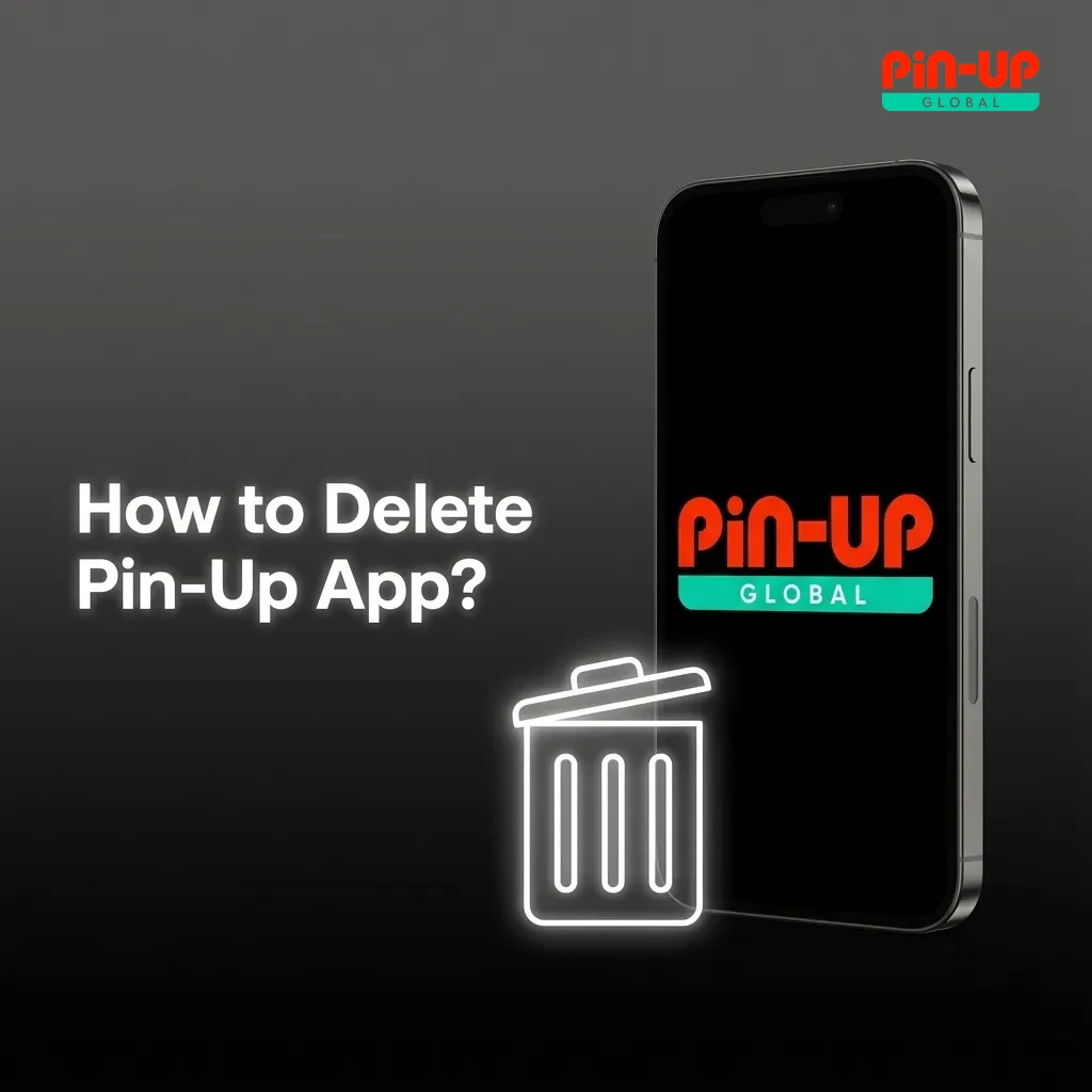 Uninstalling the Pin-Up app by selecting the Uninstall option on a mobile screen.