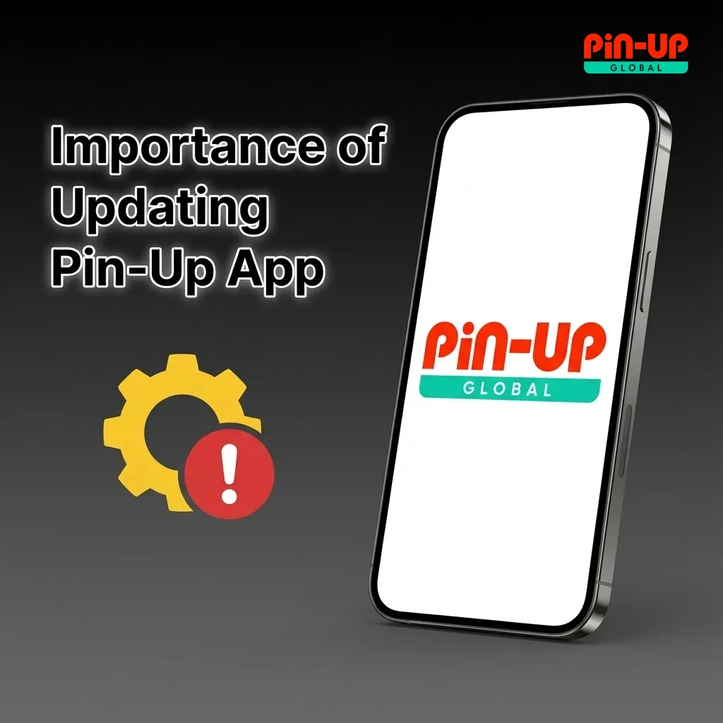 Smartphone screen displaying the Pin-Up app update process for enhanced security and features.