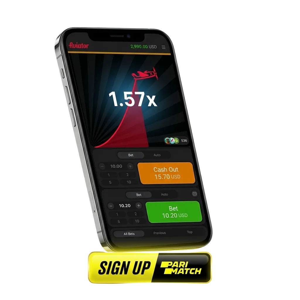 Parimatch Aviator registration interface to create a new account and claim the bonus.