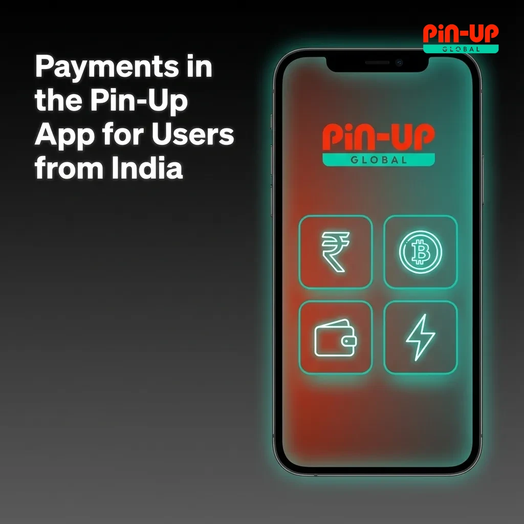 Pin-Up app payment options for India including UPI, PayTM, GPay, and crypto.