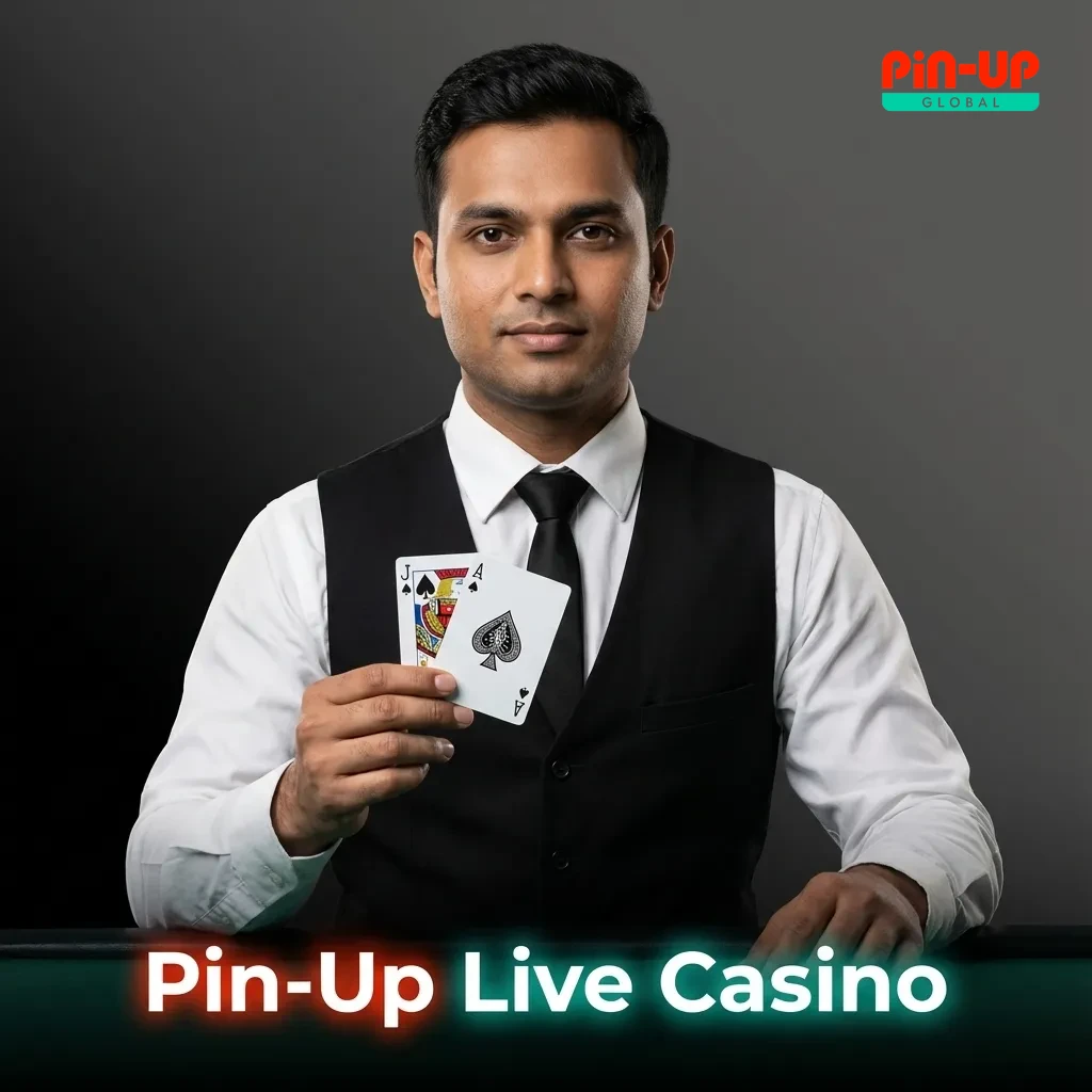 Pin-Up Live Casino featuring real dealers and games like Lightning Roulette.