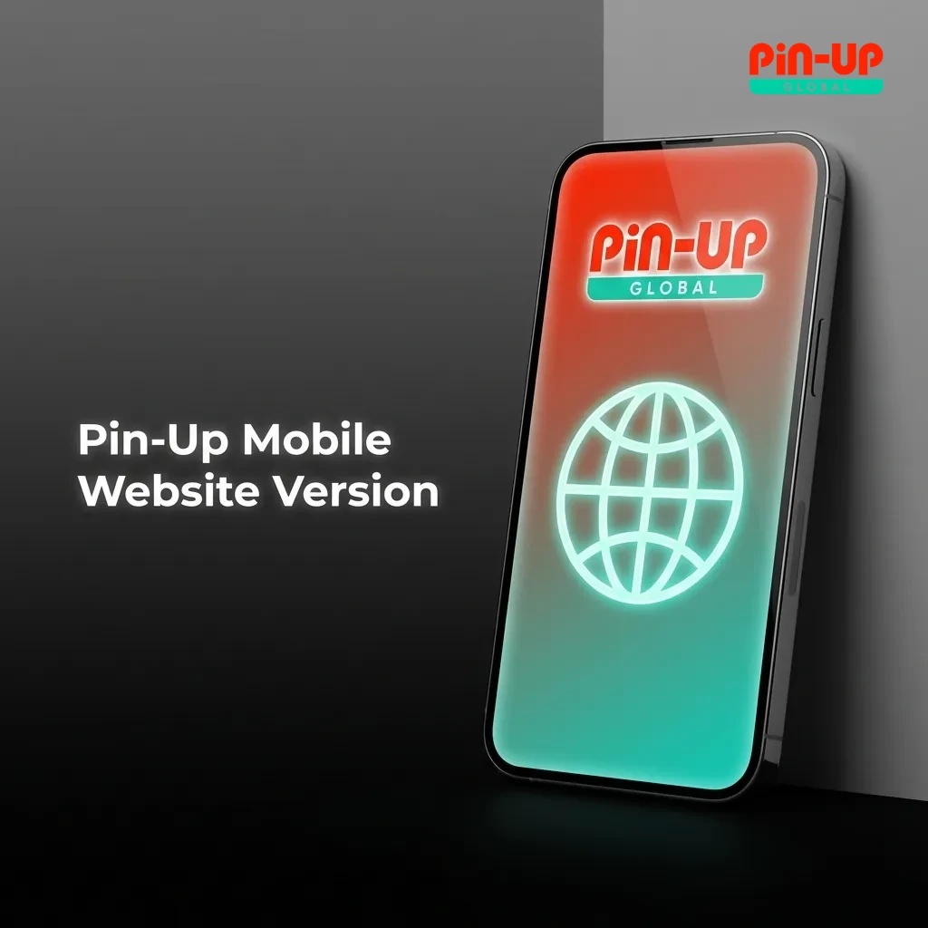 Pin-Up mobile website interface on a smartphone for betting and casino games.