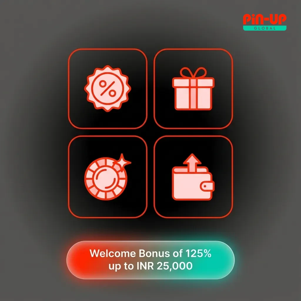 Welcome Bonus offer of 125% up to INR 25,000 and 250 Free Spins.