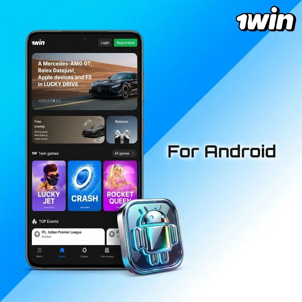 1win Android APK download and installation steps on smartphone showing app setup process for casino betting