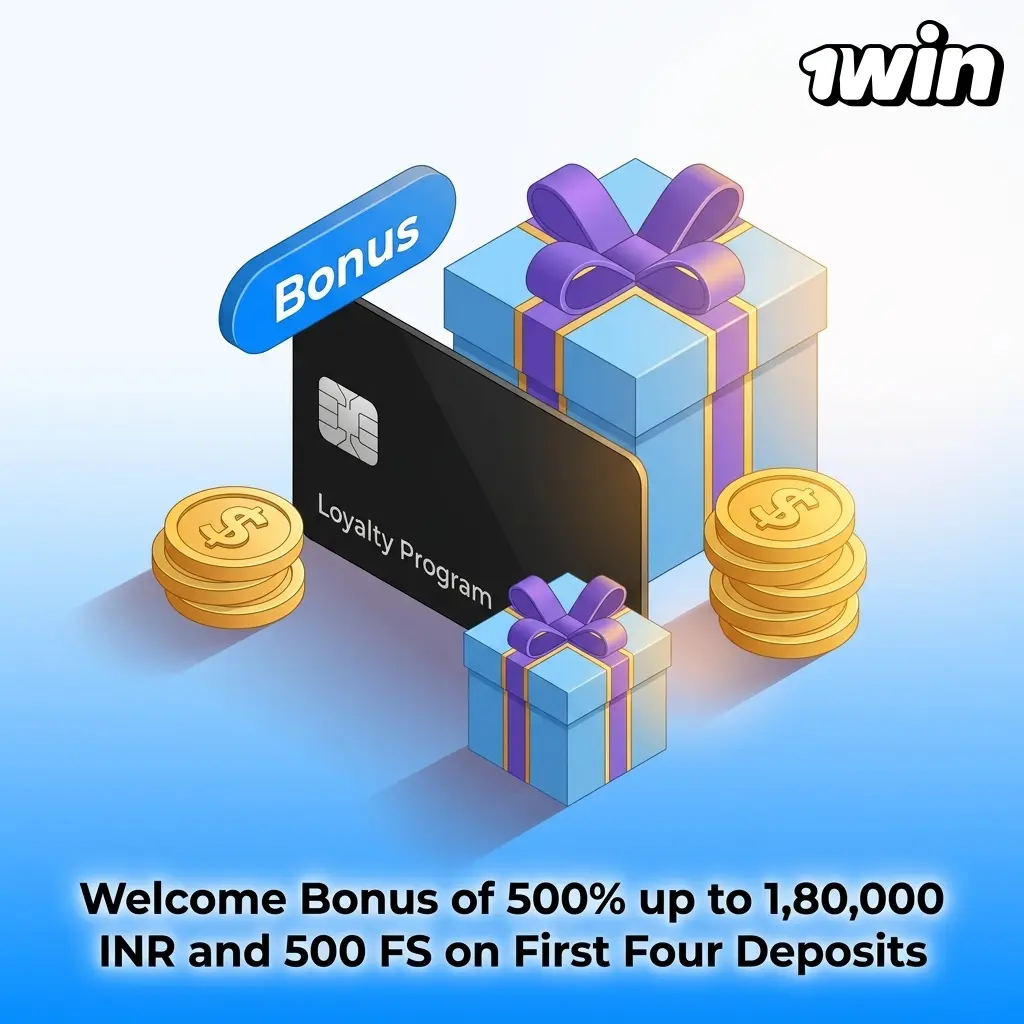 1win welcome bonus 500% up to 1,80,000 INR and 500 free spins across first four deposits for Indian players