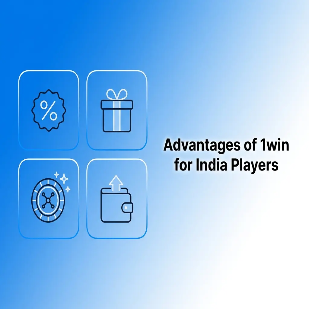 1win platform advantages for India players showing UPI payments, cricket markets, and casino games in INR