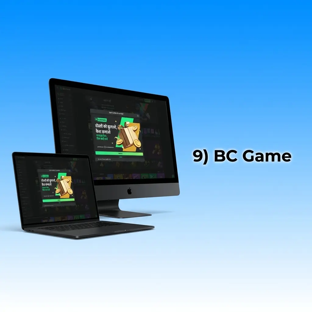 BC Game crypto and INR hybrid betting platform offering live cricket markets, UPI deposits, and 100% welcome bonus up to 12,000 INR