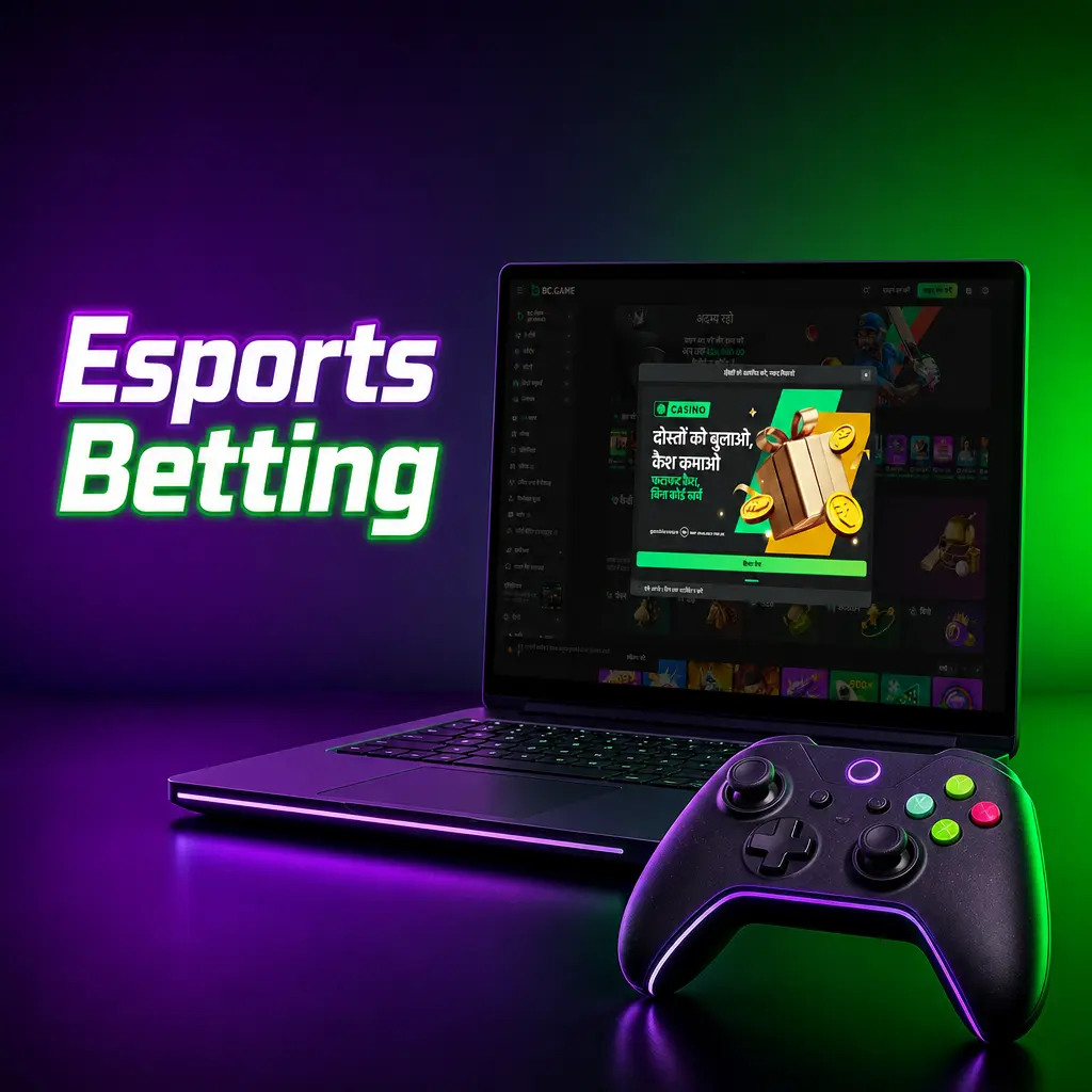 Esports betting on BC Game covering CS2, Dota 2, VALORANT, LoL, BGMI with live in-play odds